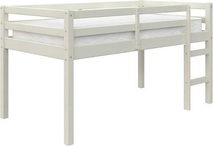 DHP Milton Junior Twin Loft Bed, White - LeafyLoom