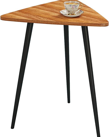 SAYGOER Walnut End Table Small Triangle Side Table Mid Century Night Stand Rustic Farmhouse Bedside Table,Retro Accent Sofa Table for Living Room Bedroom Easy Assembly,Walnut Oak - LeafyLoom