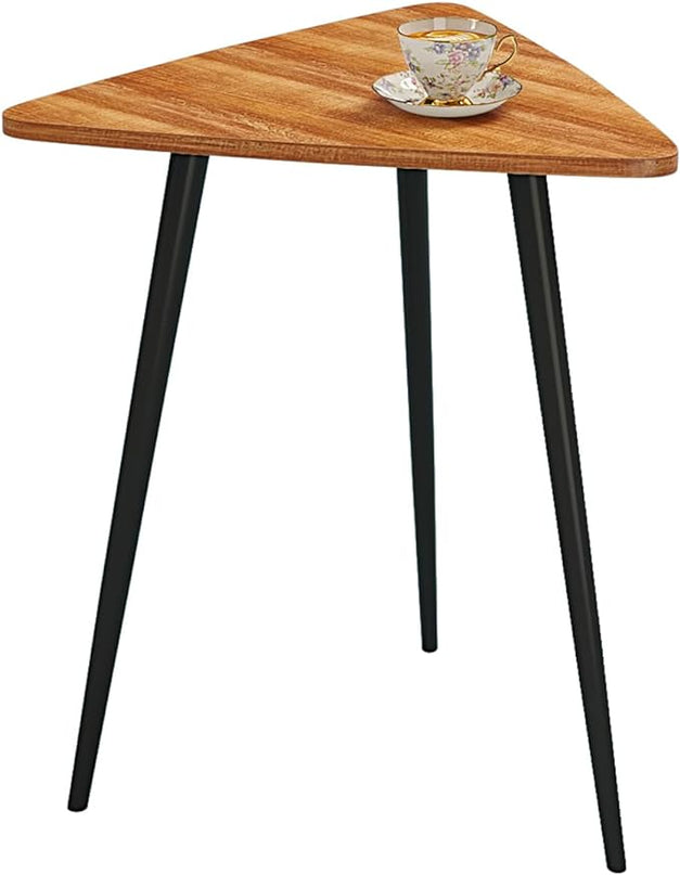 SAYGOER Walnut End Table Small Triangle Side Table Mid Century Night Stand Rustic Farmhouse Bedside Table,Retro Accent Sofa Table for Living Room Bedroom Easy Assembly,Walnut Oak - LeafyLoom