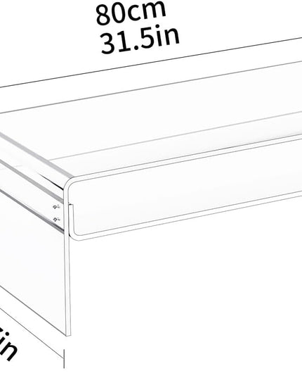 Acrylic Coffee Table for Living Room Clear Rectangle Lucite Table with Open Storage Shelf (1, Pink, Large) - LeafyLoom