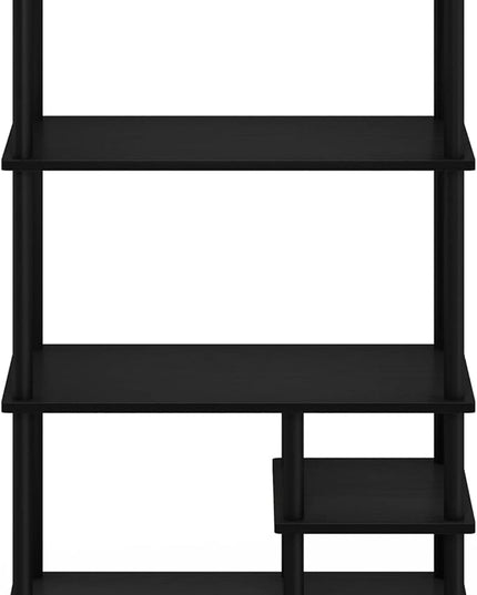 Furinno Turn-N-Tube 4-Tier Toolless Kitchen Storage Shelf Cart, Americano/Black - LeafyLoom