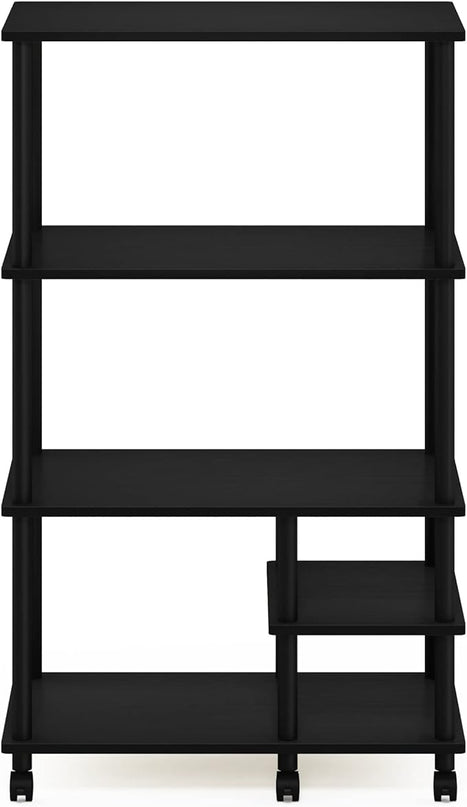 Furinno Turn-N-Tube 4-Tier Toolless Kitchen Storage Shelf Cart, Americano/Black - LeafyLoom