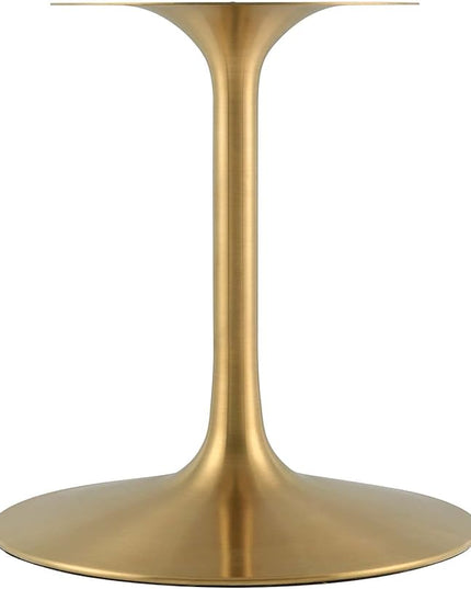 Modway Lippa 78" Oval-Shaped Mid-Century Modern Dining Table with Artificial Marble Top and Gold Base - LeafyLoom