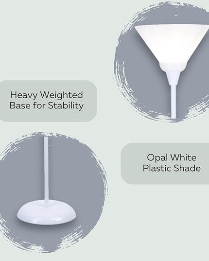 LIGHTACCENTS White Torchiere Floor Lamp - Floor Lamps for Living Room, Bedroom Standing Lamp, Modern Living Room Decor, 70-Inch Pole Light with Opal White Cone Shade - Stylish Tall Lamp - LeafyLoom