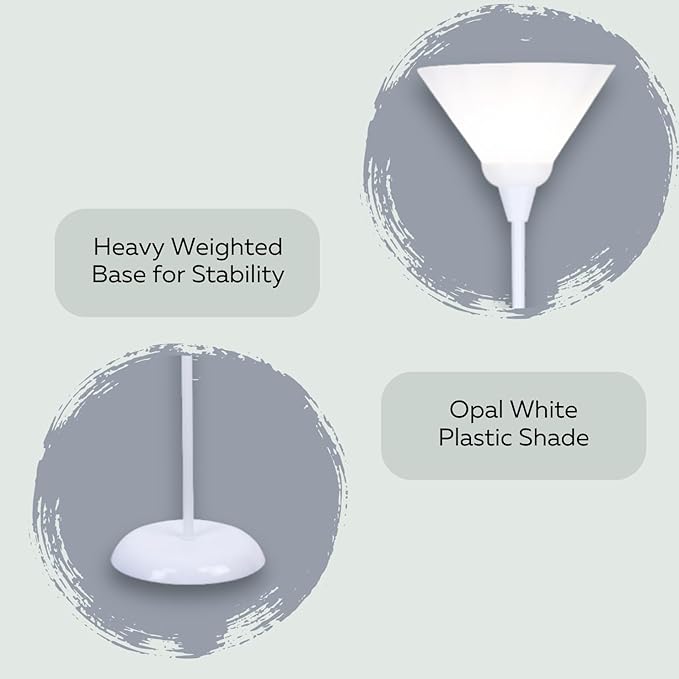 LIGHTACCENTS White Torchiere Floor Lamp - Floor Lamps for Living Room, Bedroom Standing Lamp, Modern Living Room Decor, 70-Inch Pole Light with Opal White Cone Shade - Stylish Tall Lamp - LeafyLoom