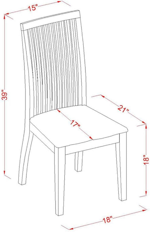 East West Furniture Monza 5 Piece Dinette Set for 4 Includes a Rectangle Room Table with Dropleaf and 4 Kitchen Dining Chairs, 36x54 Inch, Linen White - LeafyLoom