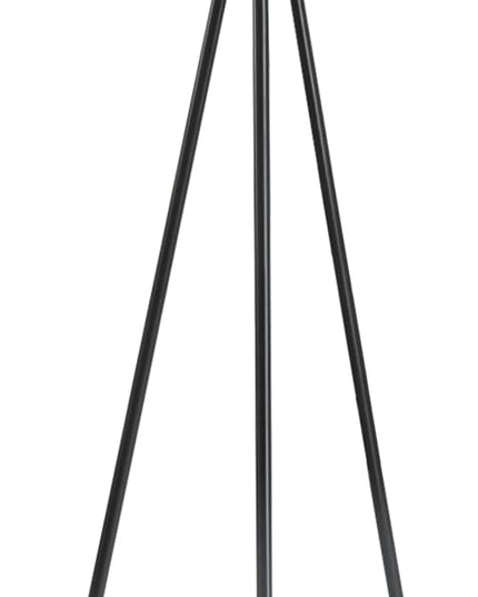 HOMCOM 59.75" Tripod Floor Lamp with Pull Chain Standing, Fabric Lampshade E26 Lamp Holder Steel for Living Room, Bedroom, Office, Black - LeafyLoom