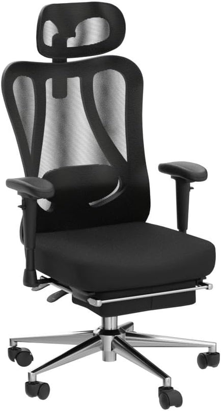 Hbada P3 Ergonomic Office Chair with 2D Adjustable Armrest, Office Chair with 2D Adjustable Lumbar Support, Computer Chair with Tilt Function, Desk Chair with Footrest Black - LeafyLoom