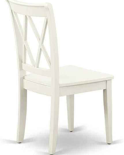 East West Furniture Dining CLC-LWH-W Clarksville Double X-Back Formal Chairs in Linen White Finish (Set of 2) - LeafyLoom