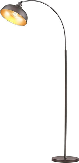 Arc Floor Lamps for Living Room with Remote Control, Modern Farmhouse Tall Standing Lamp, Floor Lamp with 360° Adjustable Hanging Dome Shade, Dimmable Tall Lamp with 9W LED Bulb - LeafyLoom