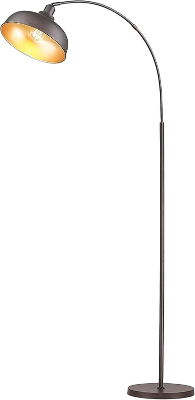Arc Floor Lamps for Living Room with Remote Control, Modern Farmhouse Tall Standing Lamp, Floor Lamp with 360° Adjustable Hanging Dome Shade, Dimmable Tall Lamp with 9W LED Bulb - LeafyLoom