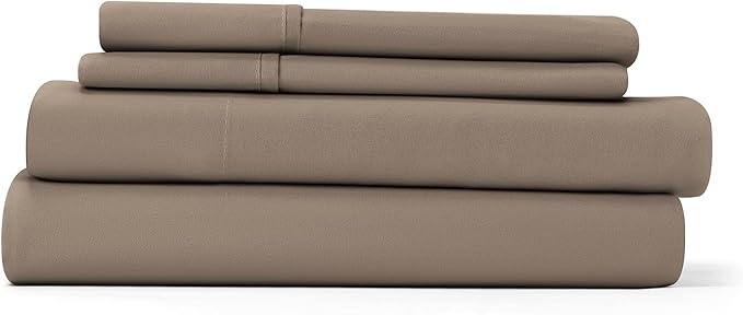 Linen Market Bed Sheets for Queen Size Bed (Taupe) - Sleep Better Than Ever with These Soft and Cooling Queen Sheets - Deep Pocket Fits 16" Thick Beds - 4 Piece Queen Sheet Set - LeafyLoom
