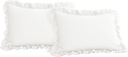 Lush Decor Reyna Ruffle Comforter Set - 3 Piece Cozy Ruffled Bedding Set - Timeless Elegance and Comfort for Bedroom - King, Pure White - LeafyLoom