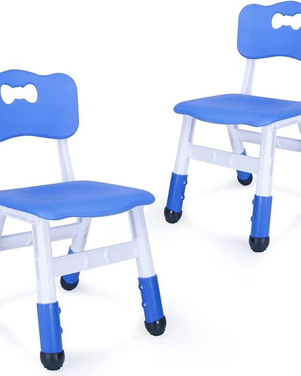 Adjustable Kid Chairs Indoor 3 Level Adjustable Suitable for Children Age 2-6. Maximum load-bearing 220LBS Suitable for Family Classroom and Nursery Child Seat Set (2-Pack-Navy Blue) - LeafyLoom