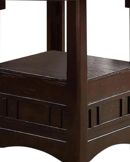 NicBex 42Inch Round Dining Table,Counter Height Kitchen Table with Solid Wood Tabletop and Storage Shelve for 4 to 6,Dining Room Table for Kitchen,Small Space,Dining Room and Living Room,Walnut - LeafyLoom