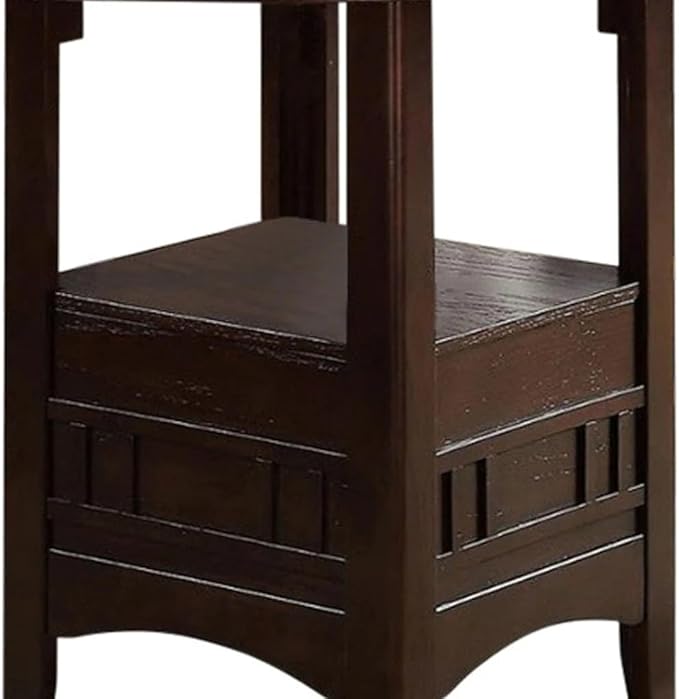 NicBex 42Inch Round Dining Table,Counter Height Kitchen Table with Solid Wood Tabletop and Storage Shelve for 4 to 6,Dining Room Table for Kitchen,Small Space,Dining Room and Living Room,Walnut - LeafyLoom