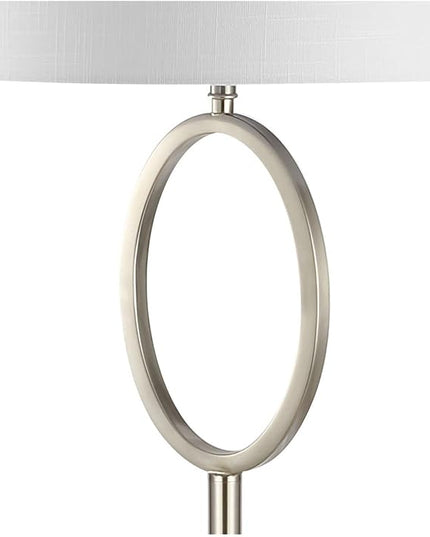 JONATHAN Y JYL1089C April 61" Metal Modern Contemporary LED Floor Lamp, Modern, Contemporary, Glam, Traditional, Office, Living Room, Family Room, Dining Room, Bedroom, Hallway, Foyer, Nickel - LeafyLoom