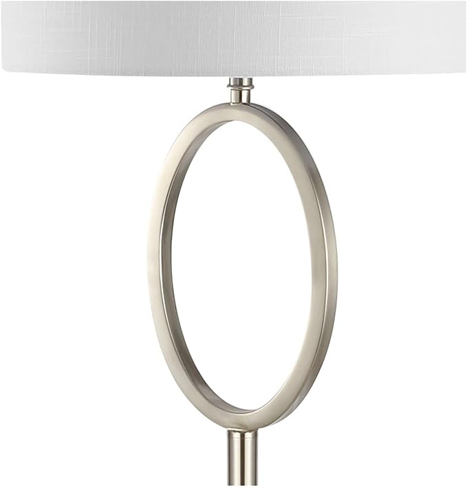 JONATHAN Y JYL1089C April 61" Metal Modern Contemporary LED Floor Lamp, Modern, Contemporary, Glam, Traditional, Office, Living Room, Family Room, Dining Room, Bedroom, Hallway, Foyer, Nickel - LeafyLoom