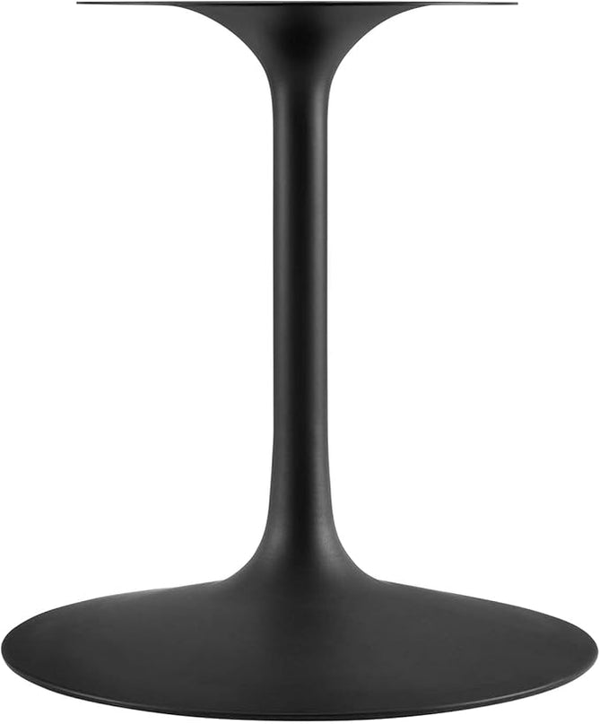 Modway Lippa 78" Oval-Shaped Mid-Century Modern Dining Table with White Wood Top and Black Base - LeafyLoom