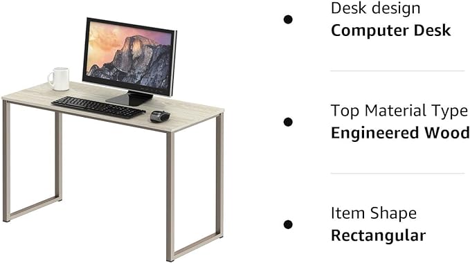 SHW Home Office 32-Inch Computer Desk, Maple - LeafyLoom