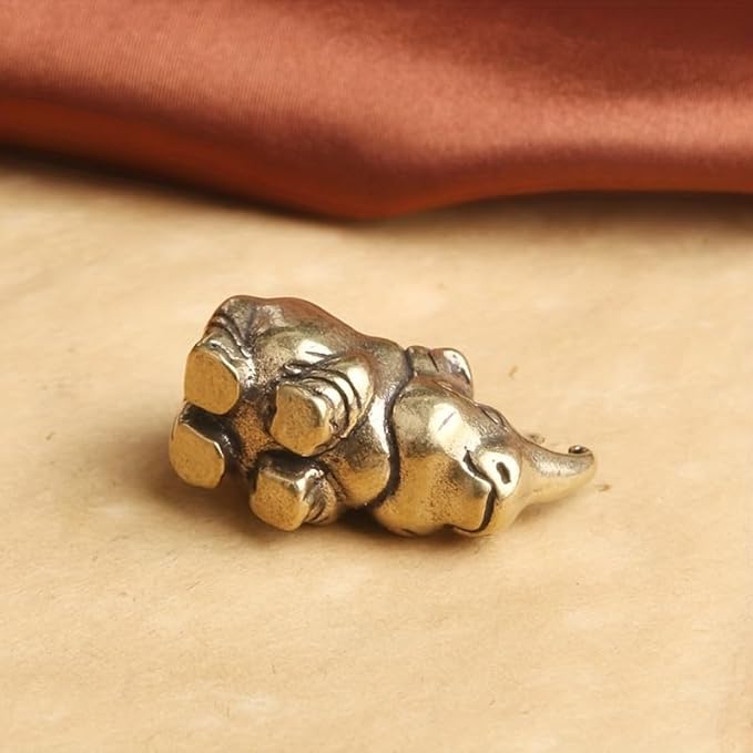 Vintage Solid Brass Rhino Figurine - Exquisite Desk Decor for Collectors - Perfect Home or Office Accent(Rhino) - LeafyLoom