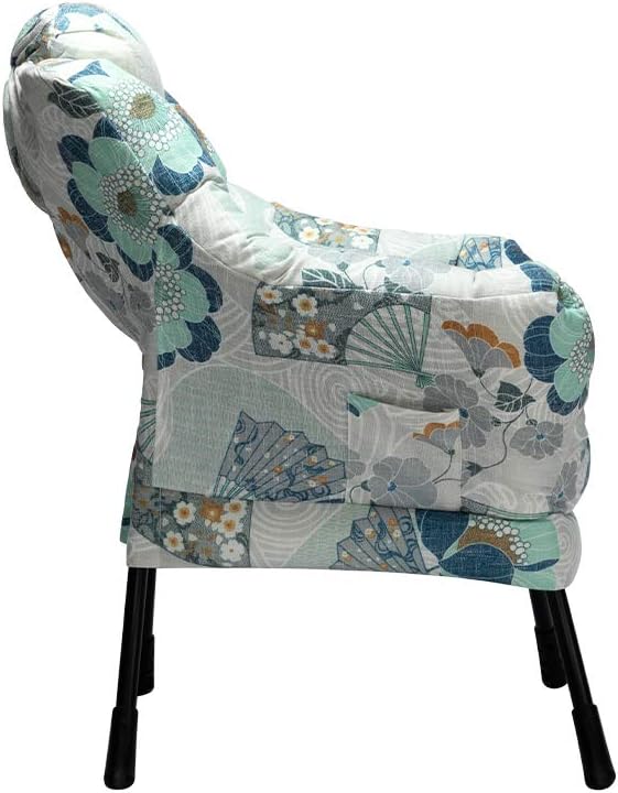 HollyHOME Modern Fabric Large Lazy Chair, Accent Oversized Comfy Reading Chair, Thick Padded Cozy Lounge Chair with Armrest, Steel Frame Leisure Sofa Chair for Living Room, Bedroom, Dorm, Fan Print - LeafyLoom