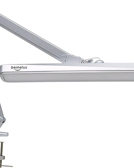 LED Architect Desk Lamp with Clamp, Metal Swing Arm 2000 Lumens Dimming Office Table Lamp for Task Work Drafting Reading Desktop, 234PCS Bright LEDs, 24W, 5 Color Temperatures Workbench Lamp - LeafyLoom