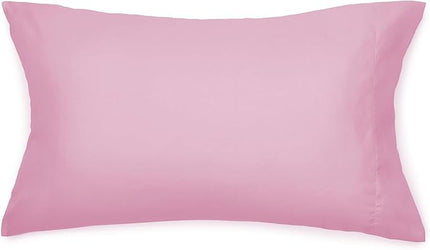 Amazon Basics 5 Piece Microfiber Kid's Bed-in-a-Bag Bedding Set, Twin, Pink, Solid - LeafyLoom