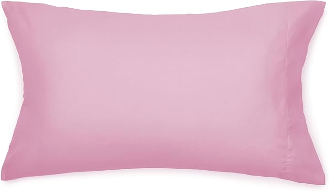 Amazon Basics 5 Piece Microfiber Kid's Bed-in-a-Bag Bedding Set, Twin, Pink, Solid - LeafyLoom