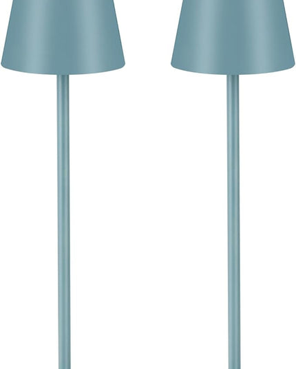 Cordless Table Lamps USB Rechargeable Simplicity Desk Lamp Built-in 4600 mAh Battery LED Battery Operated lamp with Touch Control Table lamp - Bedroom/Desk/Reading/Patio(2Pack-Light Blue) - LeafyLoom