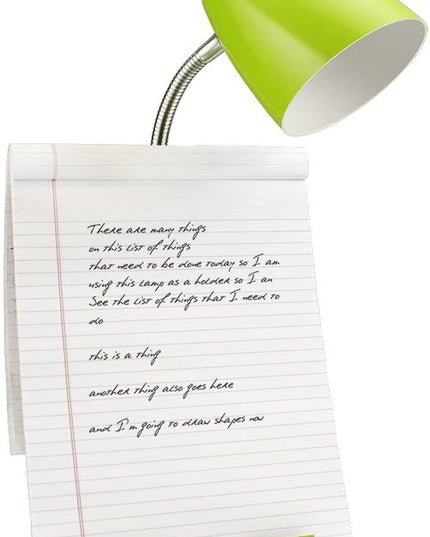 Simple Designs LD1002-GRN Gooseneck Organizer Desk Lamp with iPad Tablet Stand Book Holder, Green - LeafyLoom
