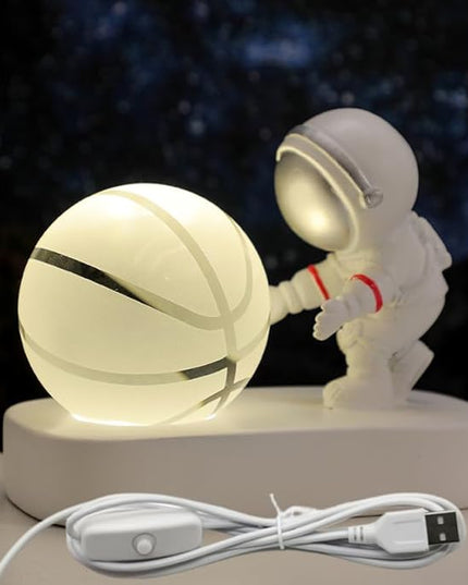 Night Light for Kids Adults, 3D Galaxy Crystal Ball Super Soft Illumination LED Small Night Lamp USB Powered and Button Control Moon Lights for Bedroom or Gift, Basketball - LeafyLoom