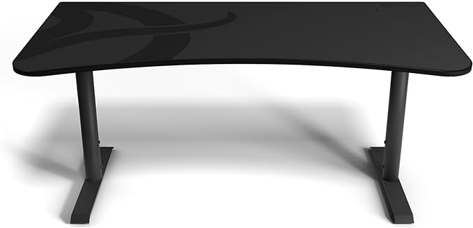 Arozzi Arena Ultrawide Curved Gaming and Office Desk with Full Surface Water Resistant Desk Mat with 3 Custom Monitor Mount Cut Outs and Under The Desk Cable Management Netting - Gunmetal - LeafyLoom