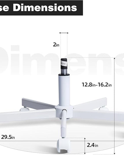 Purgreen Home Office Swivel Chair Base – Durable, Steady and Easy Installation – Perfect for Criss Cross and Cross Legged Chairs with Replacement Casters (White, Gas Lift+Base+Wheel) - LeafyLoom