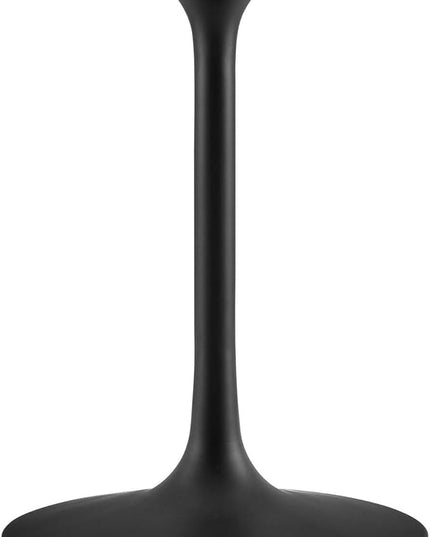 Modway Lippa 48" Oval-Shaped Mid-Century Modern Dining Table with White Wood Top and Black Base - LeafyLoom