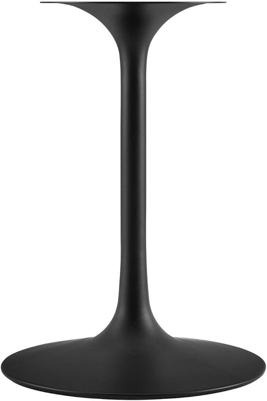 Modway Lippa 48" Oval-Shaped Mid-Century Modern Dining Table with White Wood Top and Black Base - LeafyLoom