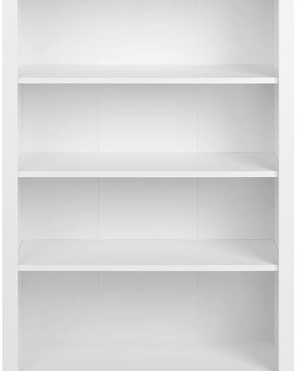 Prepac Home Office 4-Shelf Standard Bookcase, 31.5 in. W x 48 in. H x 13 in. D, White - LeafyLoom