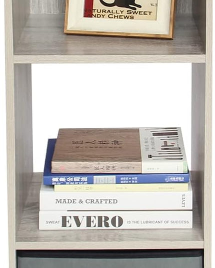PACHIRA E-Commerce Storage Bookcase Wooden, Unit Shelf, Closet Cabinet, DVD Rack Bookshelf File Organizer Rack in Living Room, Bedroom, Study, each cube 11.22“, 3 Cube, OAK GREY - LeafyLoom