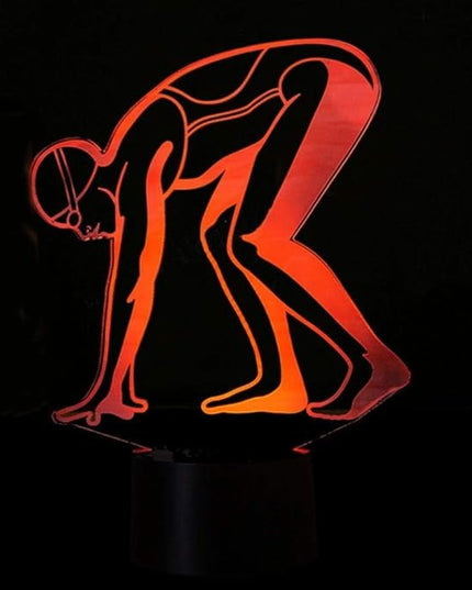 Optical Illusion 3D Sports Swimming Night Light 16 Colors Changing USB Power Remote Control Touch Switch Decor Lamp LED Table Desk Lamp Children Kids Christmas Xmas Brithday Gift - LeafyLoom