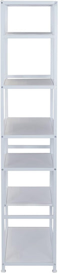 Household Essentials Geometric Tall Open Book Shelf | Mid Century Modern Shelves, Scandinavian White - LeafyLoom
