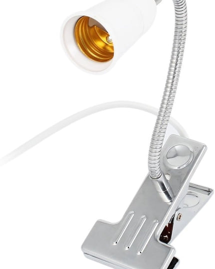 YiLighting - AC 110-220V US Plug Flexible Aluminum Wire Neck Metal Clip Holder with Switch for E26/E27 Socket LED CFL Desk Lamp - LeafyLoom