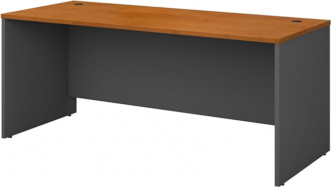 Bush Business Furniture Series C 72W Office Desk in Natural Cherry, Large Computer Table for Home and Professional Workplace - LeafyLoom