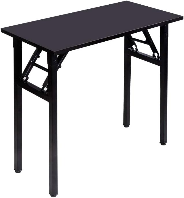 SogesGame 31.5 inches Small Desk Computer Desk for Small Space Small Folding Table Small Writing Desk Compact Desk Foldable Desk No Install - LeafyLoom