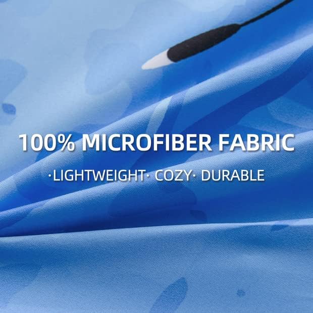 Btargot 3 Piece Blue Butterfly Girls Kids Adults Queen Size Comforter Set, Lightweight Soft All Season Bedding Set with 2 Pillowcases - LeafyLoom