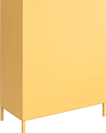 Novogratz Cache 2 Door Metal Locker Storage, Yellow Cabinet - LeafyLoom