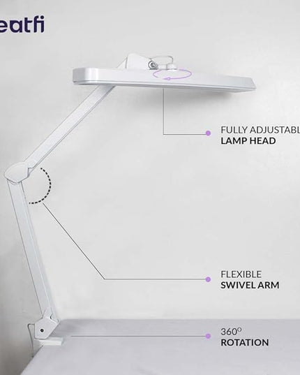 Neatfi XL 2,500 Lumens LED Task Lamp, 30W Super Bright Desk Lamp with Clamp, 162 Pcs SMD LED, Eye-Caring LED Lamp (Non-CCT, White) - LeafyLoom