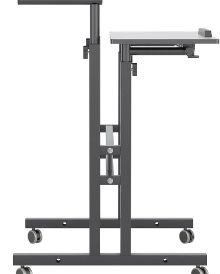 Mobile Stand Up Desk, 24 inch Laptop Computer Desk Adjustable Standing Home Office Desks with Roller, Student Desk School Desk Simple Stand Up Desk Small Desks for Small Spaces for Standing or Sitting - LeafyLoom