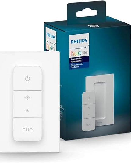 Philips Hue Smart Dimmer Switch with Remote, White - 1 Pack - Turns Hue Lights On, Off, Dims or Brightens - Requires Hue Bridge - Easy, No-Wire Installation PhilipsHue