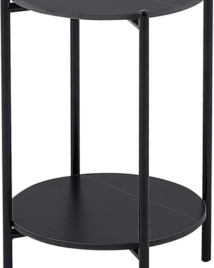 NicBex Coffee Table Wooden Coffee Table with Storage Round Center Tables with Open Bottom Shelf End Table for Living Room, Dining Room, Office, and Bedroom,14.17" W, Black - LeafyLoom
