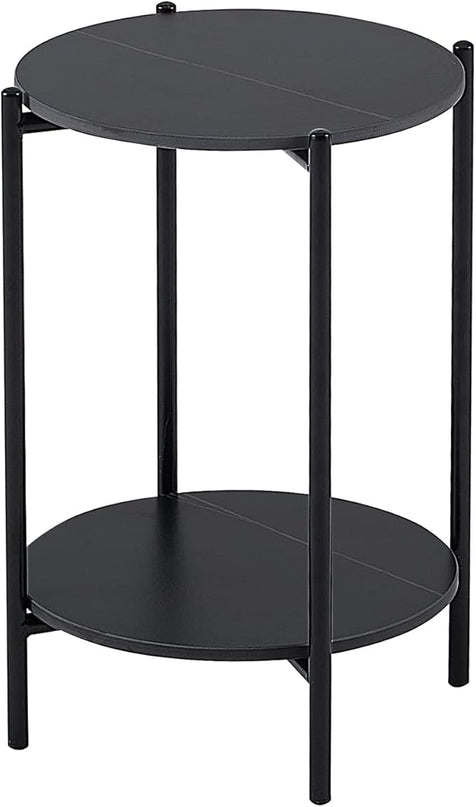 NicBex Coffee Table Wooden Coffee Table with Storage Round Center Tables with Open Bottom Shelf End Table for Living Room, Dining Room, Office, and Bedroom,14.17" W, Black - LeafyLoom